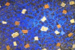 Detail of marbled glass bowl.
